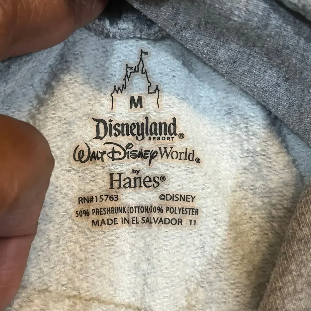 Disneyland Resorts Women M Mickey Mouse‎ Hoodie Gray Classic Pullover Sweatshirt